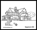 Theodore Roosevelt and Sagamore Hill Coloring Page
